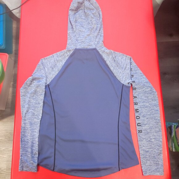 Under Armour HeatGear loose lightweight hoodie purple grey women's size SM - Picture 3 of 6
